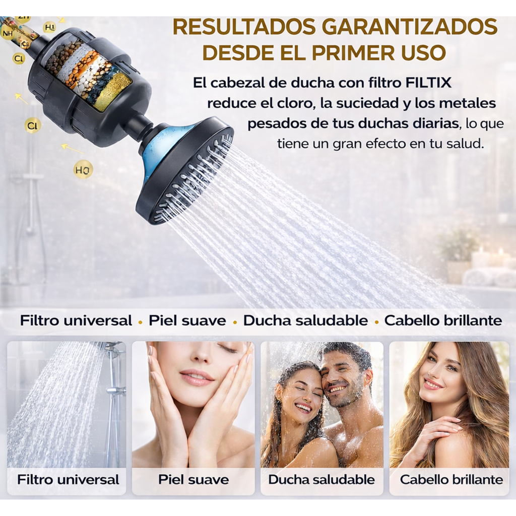 FILTIX filtro de agua universal para todo tipo de duchas